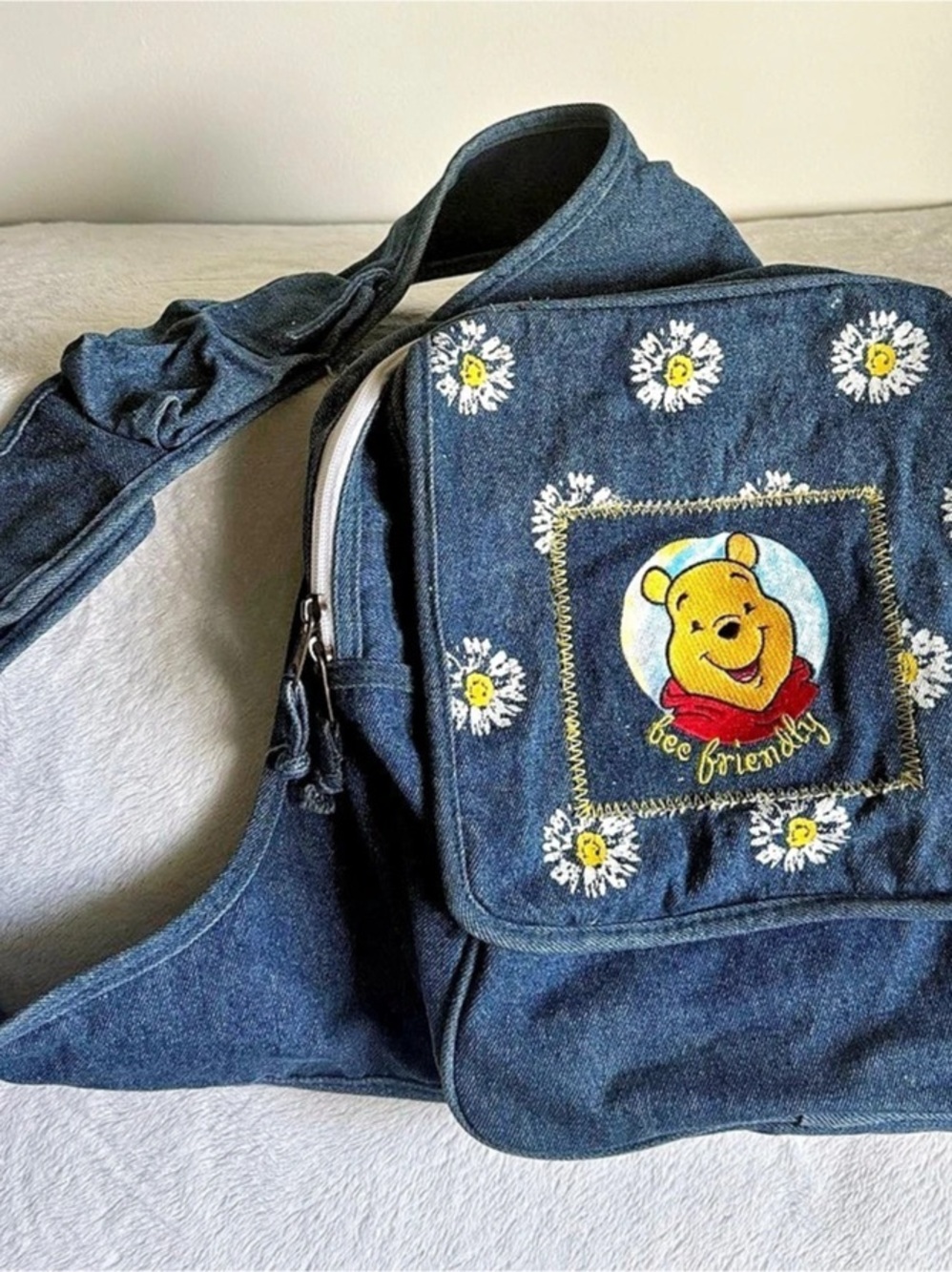 Denim Winnie The Pooh Crossbody Y2K backpack - Picture 2 of 16